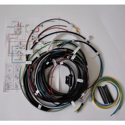 Elektromos kábelköteg és rajz, Jawa 500 OHC 02